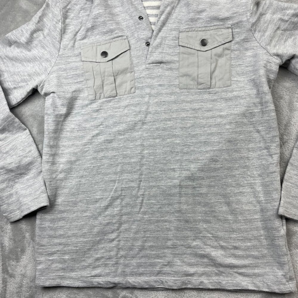 Marc Anthony Long Sleeve Quarter Button Pullover Sweatshirt Hoodie Men's Large - Picture 3 of 8
